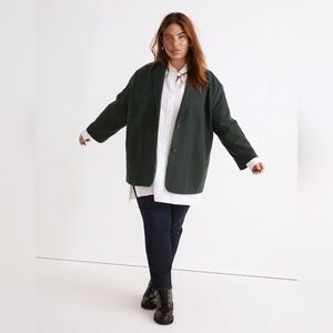 NWT! Madewell Plus size Brushed Oversized Dorset Heather green  Blazer 2X XXL